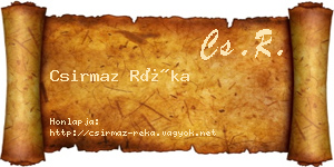 Csirmaz Réka névjegykártya